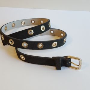 Dark olive green suede belt